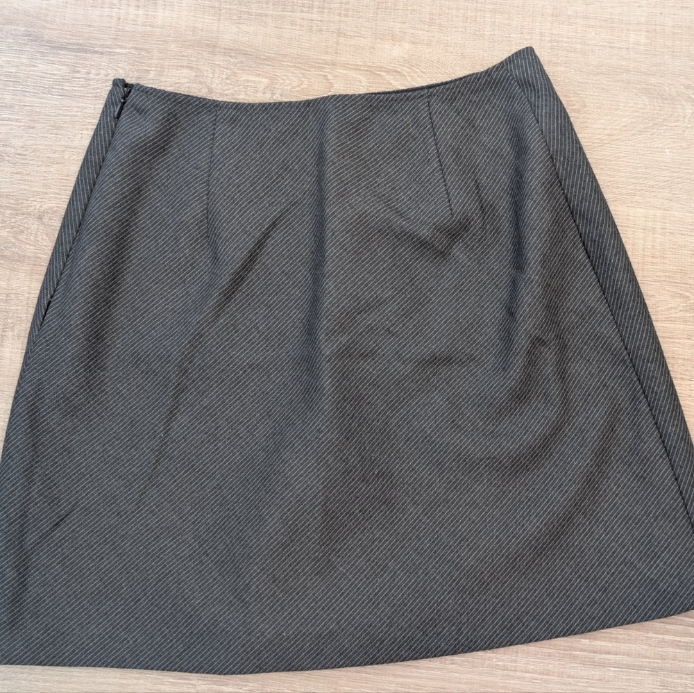 J. Crew Charcoal Pin Stripe A-Line Skirt